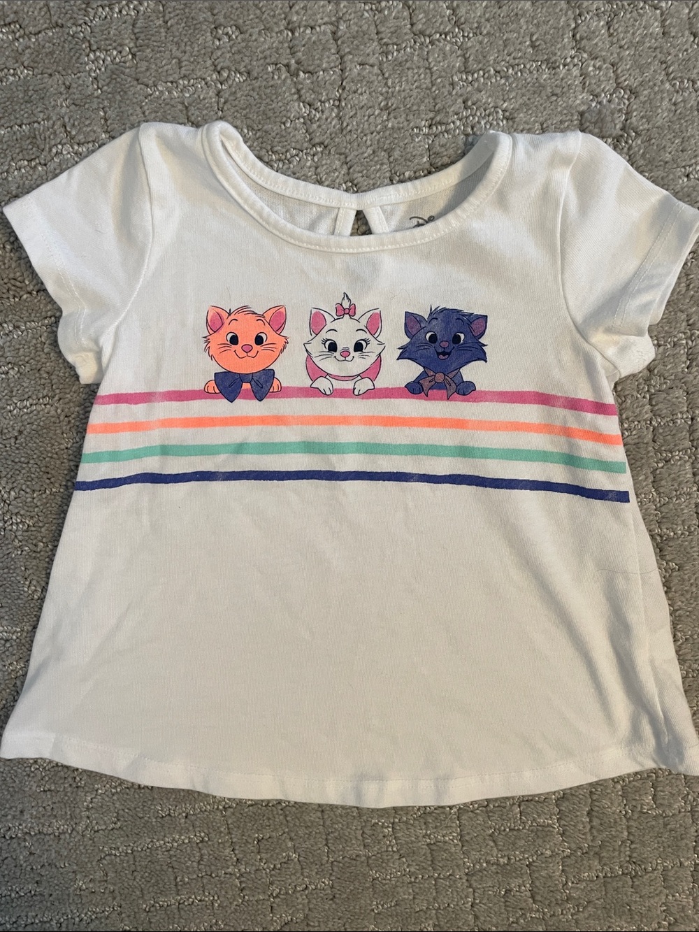 Disney Girls Short-Sleeve Tees in White and Mint with Dumbo & Kitten Prints - Picture 2 of 8